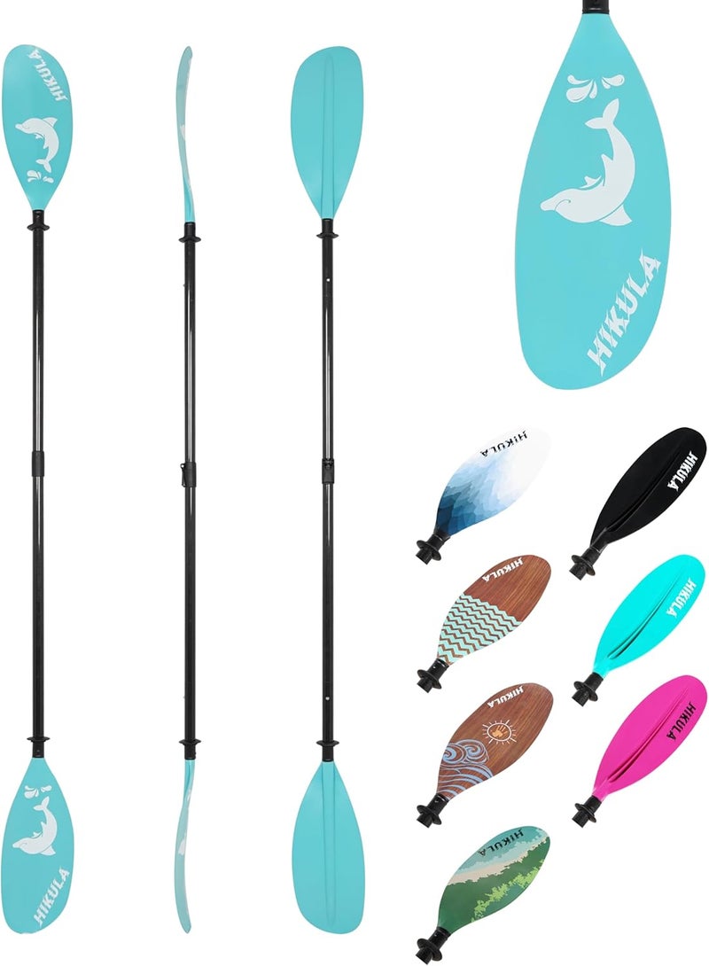 HIKULA Adjustable Carbon Fiber Shaft Kayak Paddle, Kayaking Oars with Reinforced Nylon Blade for Adults, 4 Piece, 86in/220cm to 90in/230cm - Image 1